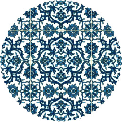 رومیزی مخمل دایره کاشی آبگینه