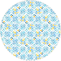 رومیزی مخمل گرد گل چهار پر