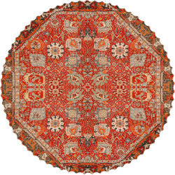 رومیزی مخمل گرد فرش نارنجی