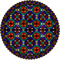 رومیزی مخمل دایره شیشه رنگی قاب دار