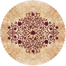 رومیزی مخمل دایره گل چرمی