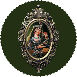 رومیزی مخمل گرد ملکه قجری