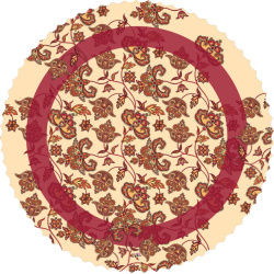 رومیزی مخمل گرد گل بته