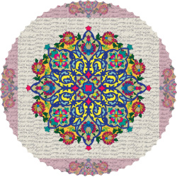 رومیزی مخمل گرد شمس خط خودکار