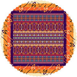 رومیزی مخمل گرد خط شماتیک