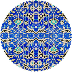 رومیزی مخمل گرد کاشی لعابی