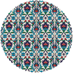 رومیزی مخمل گرد کاشی ترنج