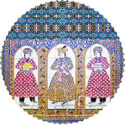 رومیزی مخمل گرد سنتی کاشی خواجات