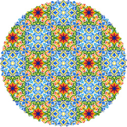 رومیزی مخمل دایره کاشی دورنگ