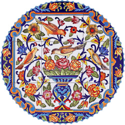 رومیزی مخمل گرد گل مرغ فرحی