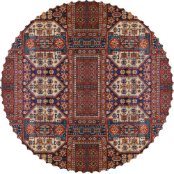 رومیزی مخمل دایره بافت گل قشقایی