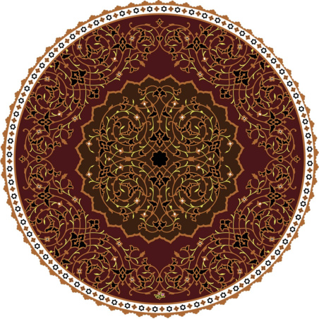 رومیزی مخمل گرد پیچک