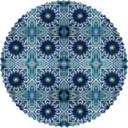 رومیزی مخمل کاشی کبود چند وجهی