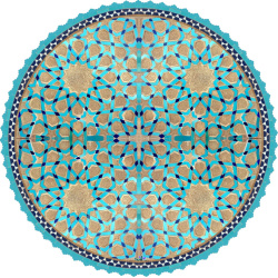 رومیزی مخمل دایره کاشی فیروزه شمس