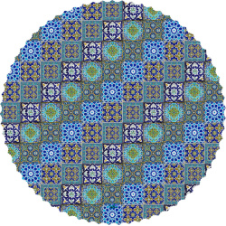 رومیزی مخمل گرد چند کاشی