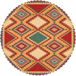 رومیزی مخمل گرد جاجیم