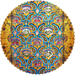 رومیزی مخمل دایره کاشی تاج