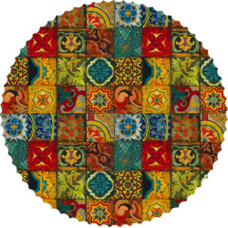 رومیزی مخمل گرد چهل تیکه