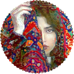 رومیزی مخمل گرد دکوپاژ زن