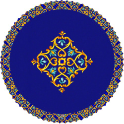 رومیزی مخمل گرد لوکس طلایی سرمه ای