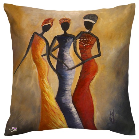 کوسن نقاشی دختران افریقایی