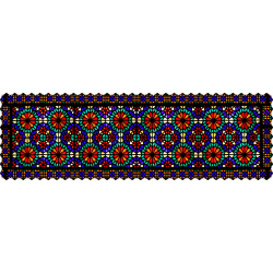 رانر مخمل شیشه رنگی قاب دار