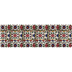 رانر مخمل کاشی لوتوس سفید