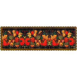 رانر مخمل گل و مرغ حاشیه دار