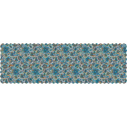 رانر مخمل بته جقه ترمه آبی