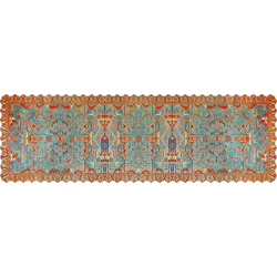 رانر مخمل فرش قشقائی قرمز فیروزه ای