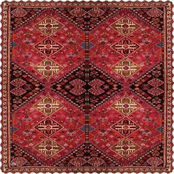 رومیزی مخمل مربع فرش قشقایی