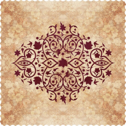 رومیزی مخمل مربع گل چرمی