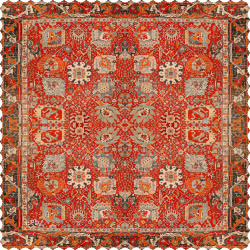 رومیزی مخمل مربع فرش نارنجی