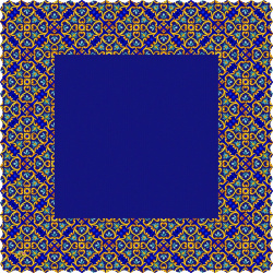 رومیزی مخمل مربع لوکس طلایی سرمه ای