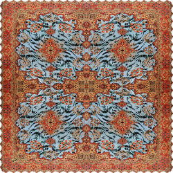 رومیزی مخمل مربع فرش خط