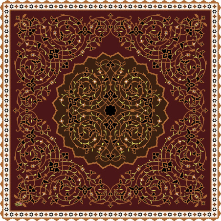 رومیزی مخمل مربع پیچک