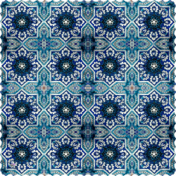 رومیزی مربع کاشی کبود چند وجهی