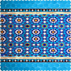 رومیزی مخمل مربع کاشی حوضی