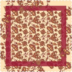 رومیزی مخمل مربع گل بته