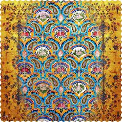 رومیزی مخمل مربع کاشی تاج