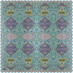 رومیزی مخمل مربع کاشی شمس فیروز