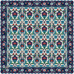 رومیزی مخمل مربع کاشی ترنج