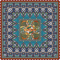 رومیزی مخمل مربع فرش خط کیانا