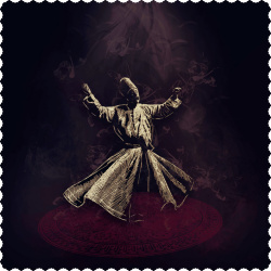 رومیزی مخمل مربع رقص سماع تیره