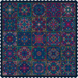 رومیزی مخمل مربع کتیبه رنگی رنگی