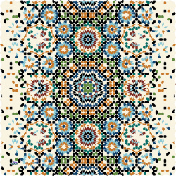 رومیزی مخمل مربع مراکش کرمی چند رنگ