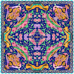 رومیزی مخمل مربع فیروزه