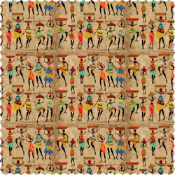 رومیزی مخمل مربع زنان افریقایی