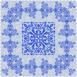 رومیزی مخمل مربع مهرهندی