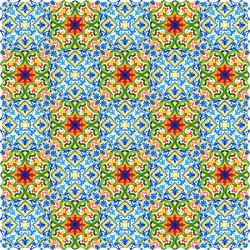 رومیزی مخمل مربع کاشی دورنگ